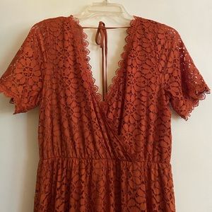 Venice Lace Maxi-dress in Rust - Baltic Born